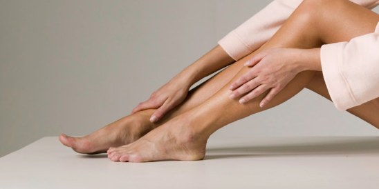 Woman's smooth, hair-free legs